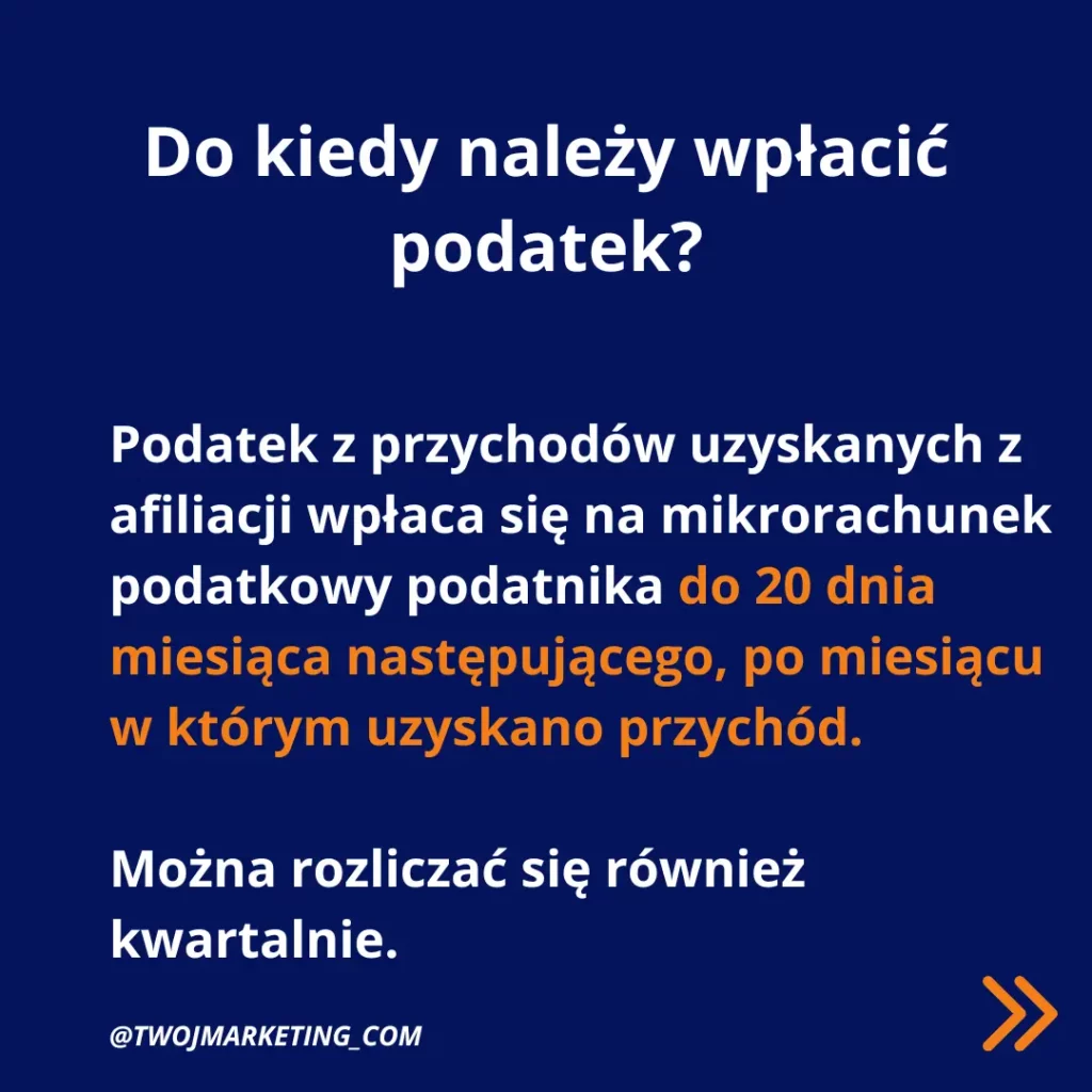 Do kiedy należy wprowadzać podatek z afiliacji