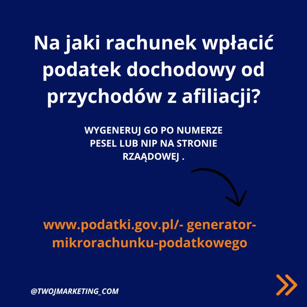 Mikrorachunek do rozliczenia przychodów z afiliacji