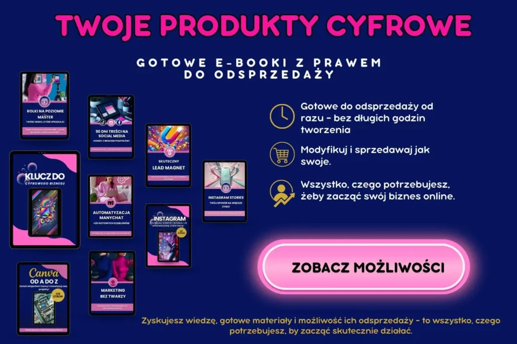 Gotowe produkty cyfrowe, e -booki do odsprzedaży
